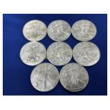 (8) 2015 UNC SILVER AMERICAN EAGLES