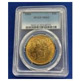 1904 $20 PCGS MS61 GOLD LIBERTY HEAD