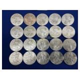 ROLL (20) UNC 2002 SILVER AMERICAN EAGLES