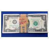 (50) UNC 1976 SERIES $2 BILLS ($100)