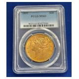 $20 GOLD PCGS MS61 LIBERTY HEAD