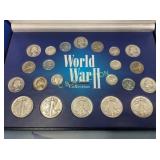 1941-43 WWII COLL SILVER QUARTERS,1/2,DIMES,PENNYS