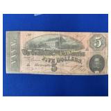 1864 $5 RICHMOND VA CONFEDERATE NOTE