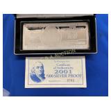 2001 $100 SILVER PROOF #0785 WASHINGTON MINT