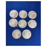 (8) UNC 2001 SILVER AMERICAN EAGLES 8 0Z