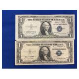 (2) 1935G STAR NOTE SILVER CERTIFICATES