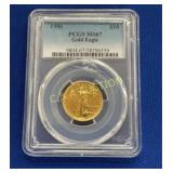 1986 $10 1/4 OZ GOLD PCGS MS67 EAGLE
