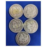 (5) MORGANS 1881s,1901o,1900o,1899o,1902