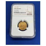 1913 $5 UNC GOLD INDIAN HEAD DETAILS CLEANED