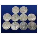 (10) UNC 2019 SILVER AMERICAN EAGLES