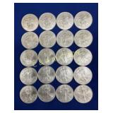 (20) UNC 2002 SILVER AMERICAN EAGLES