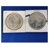 (2) MORGANS 1921 SILVER DOLLARS