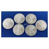(6) 2007 SILVER AMERICAN EAGLES
