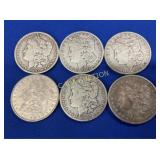 (6) MORGANS 1891O,1890,1897O,1892O,1894O,1889