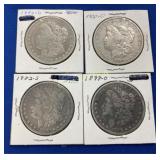 (4) MORGANS 1900 O,1899 O,1990 O, 1882 S