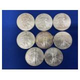 (8) UNC 1996 SILVER AMERICAN EAGLES