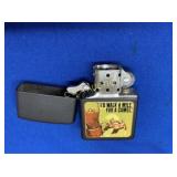 ZIPPO LIGHTER 101320 W/ MAN W/ HOLE IN SHOE