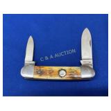 HANDMADE 2 BLADE POCKET KNIFE 2 1/4",1 3/4" BLADES