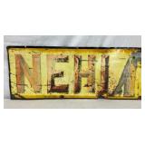 EMB. SST NEHI SIGN W/ LEG AND BOTTLE 29 1/2X12