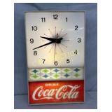EMB. PLASTIC EMB. DRINK COKE LIGHTUP CLOCK 13X20