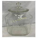 TALYOR JAR W/ EMB. MAN AND LID