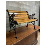NICE 4FT STORE BENCH W/ CAST BASE