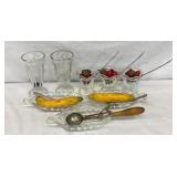 LOT OF SODA SHOP ITEMS MILKSHAKER CUPS,PLATES