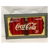 GLASS COCA COLA ADV. SIGN 22X13