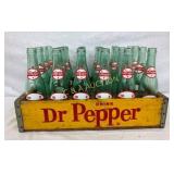 DR. PEPPER WOODEN CRATE W/BOTTLES DURHAM NC