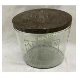 GLASS ADAMS CHEWING GUM JAR 7X7