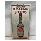 DRINK BRAEMS BITTERS TONIC SIGN 7X13 1/2
