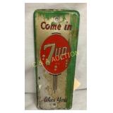 EMB. SST 7UP DOOR TACKER SIGN 3 1/2X9