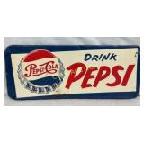 EMB. SST DRINK PEPSI SIGN W/CAP 28X12