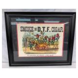 SMOKE THE D.T.F CIGAR FRAMED AD A PRIZE SQUIRT