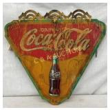 WOODEN KAY DISPLAY COKE SIGN W/ BOTTLE 20X19