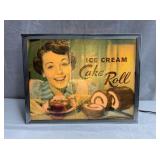 LIGHTED ICE CREAM CAKE ROLL STORE DISPLAY 14X12