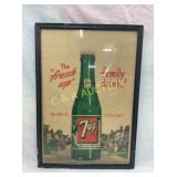 FRAMED 7UP CB W/ BOTTLE 14X20