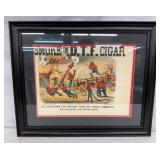 SMOKE THE D.T.F CIGAR FRAMED AD HOOK/LADDER 23X19