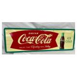SST 1962 COKE FISHTAIL SIGN W/ BOTTLE 53 1/2X17