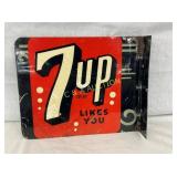 1947 7UP FLANGE STOUT SIGN CO. 12 1/2X10