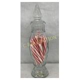 COUNTRY STORE CANDY JAR W/ PEPPERMINT 12"