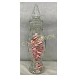 13" COUNTER TOP CANDY JAR W/ PEPPERMINTS