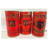 (3) 1LB. CALUMET PAPER LABEL POWDERS W/ INDIAN
