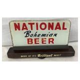 NATIONAL BOHEMIN BEER COUNTER GLASS DISPLAY 11X6