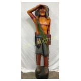 6 1/2FT HANDCARVED WOODEN COUNTRY STORE INDIAN