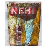 SST EMB. NEHI SIGN W/ LADYS LEG/BOTTLE 14X19 1/2