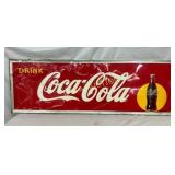 SST EMB. 1948 COCA COLA SIGN W/ BOTTLE 54X18