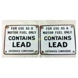 PAIR SSP WARNING SIGN PUMP PLATES 7X8