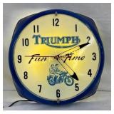 17"  TRIUMPH MOTORCYCLE CLOCK W/ MOTORCYCLE