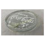 6" GLASS COKE CHANGER TRAY  "DRINK COKE 5C"